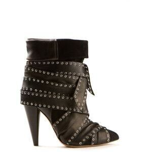 Isabel Marant 2016 Runway “Aleen” Eyelet-Wrap Ankle Boots (39) With Box